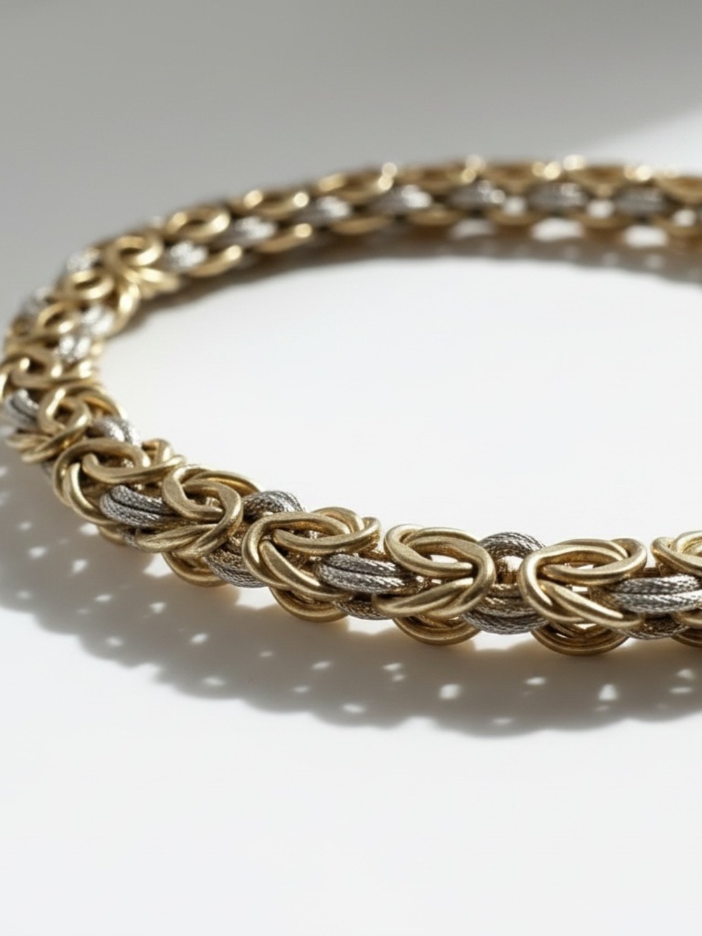 Classic Two-Tone Italian Rosetta Scalare bracelet Stamped - Picture 4 of 6